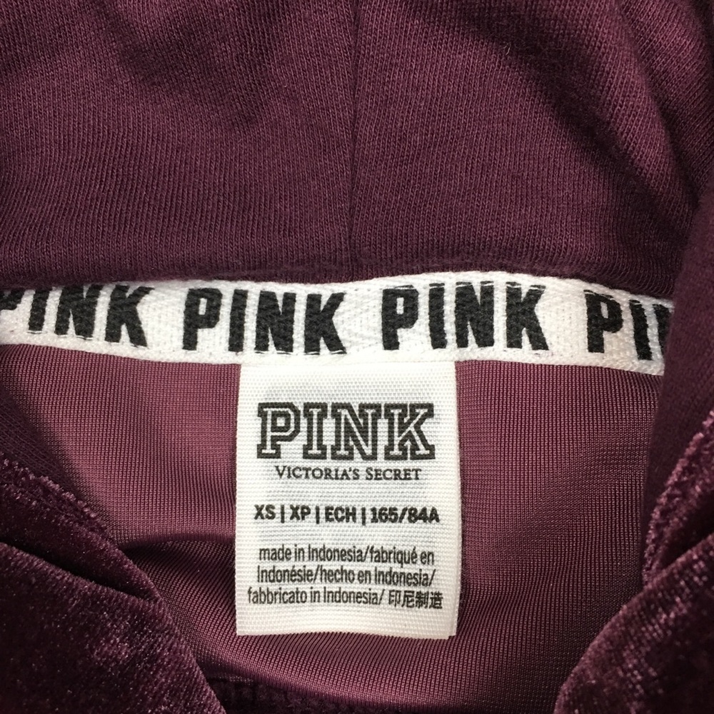 PINK Victoria’s Secret Cropped Hoodie XS Velvet - Picture 3 of 6